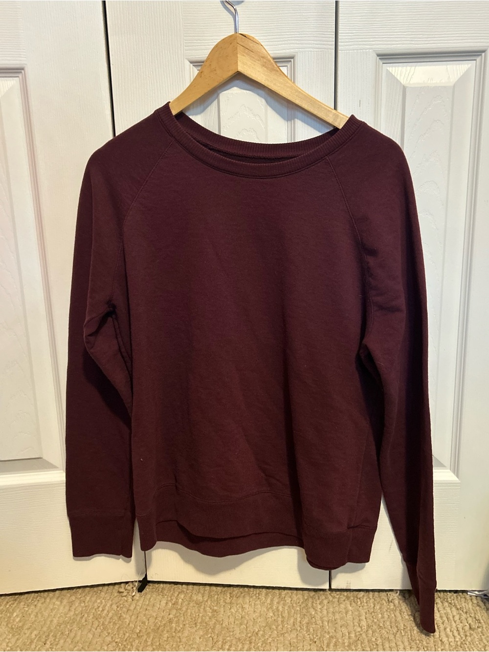 Time and Tru Women's Crewneck Sweater in Burgundy